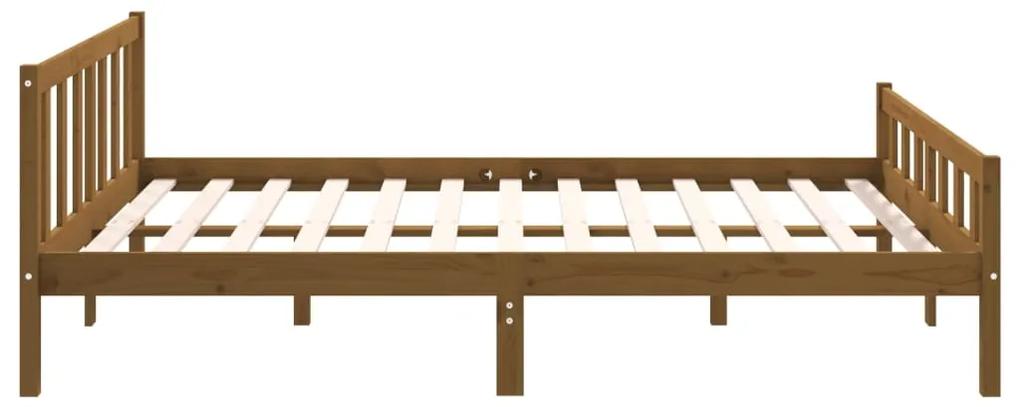 Estrutura de cama 120x200 cm madeira maciça castanho mel