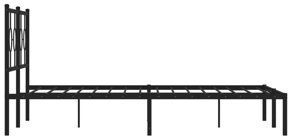 Estrutura de cama com cabeceira 160x200 cm metal preto