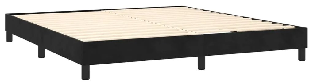 Cama box spring c/ colchão/LED 160x200 cm veludo preto