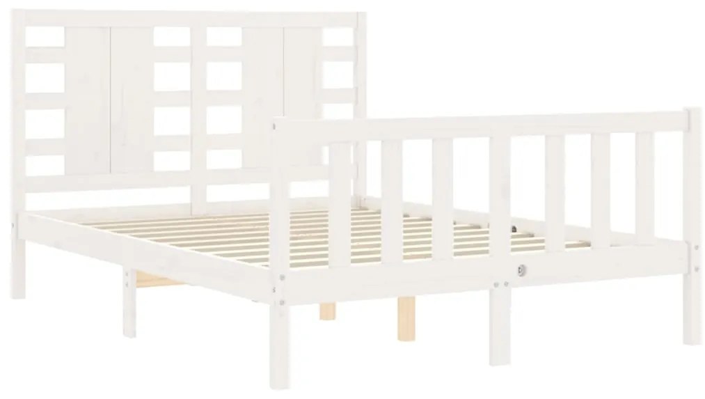 Cama sem colchão 120x200 cm madeira de pinho maciça branco