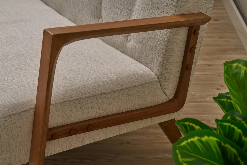 Sofá de 2 Lugares Kemer – Creme – 114 cm x 80 cm x 85 cm