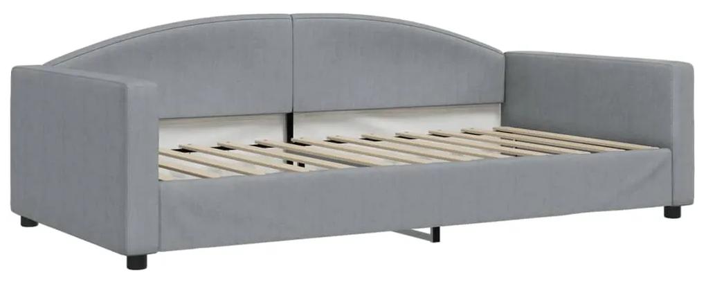 Sofá-cama com colchão 100x200 cm tecido cinzento-claro