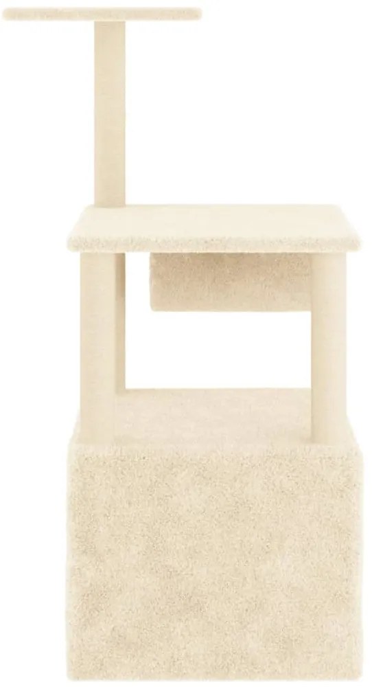 Árvore para gatos c/ postes arranhadores sisal 109,5 cm creme