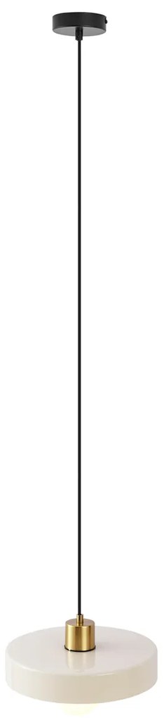 Candeeiro suspenso retro dourado com vidro bege - Jina