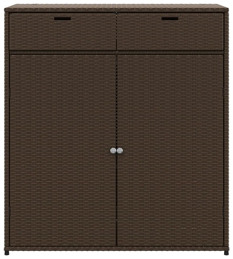 Armário de arrumação para jardim 105x55x113 cm vime PE castanho