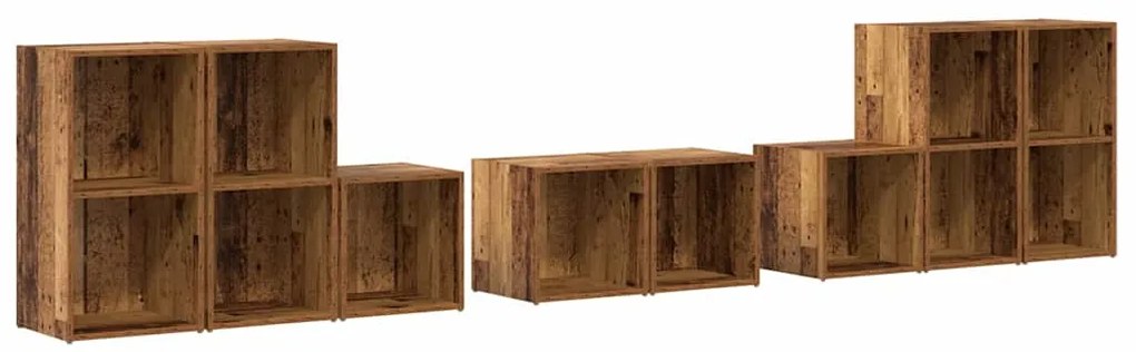 Conjunto de Estantes para TV 8 pcs Madeira Antiga
