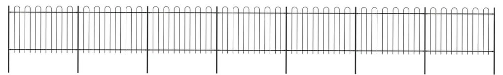 Cerca de jardim com topo em aros 11,9x1,2 aço preto