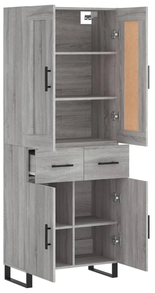Armário alto 69,5x34x180 cm derivados de madeira sonoma cinza