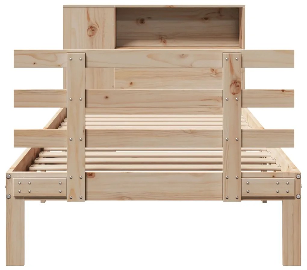Cama com estante sem colchão 90x200 cm pinho maciço