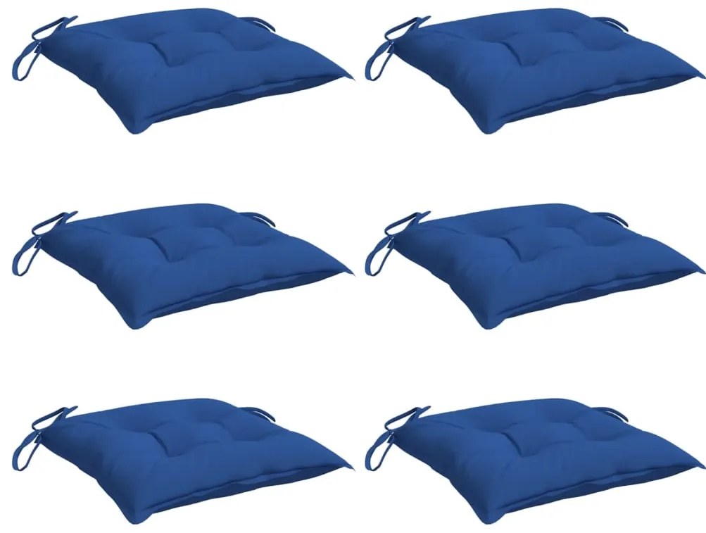 Almofadões de cadeira 6 pcs 40x40x7 cm tecido oxford azul