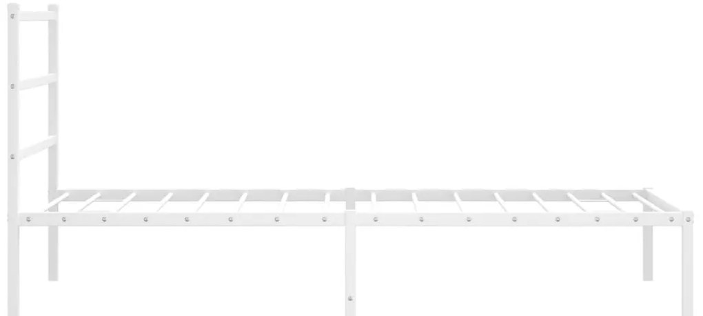 Estrutura de cama com cabeceira 100x200 cm metal branco