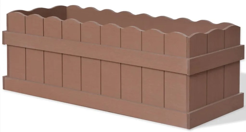 vidaXL Canteiro elevado para jardim WPC 70x25x25 cm castanho