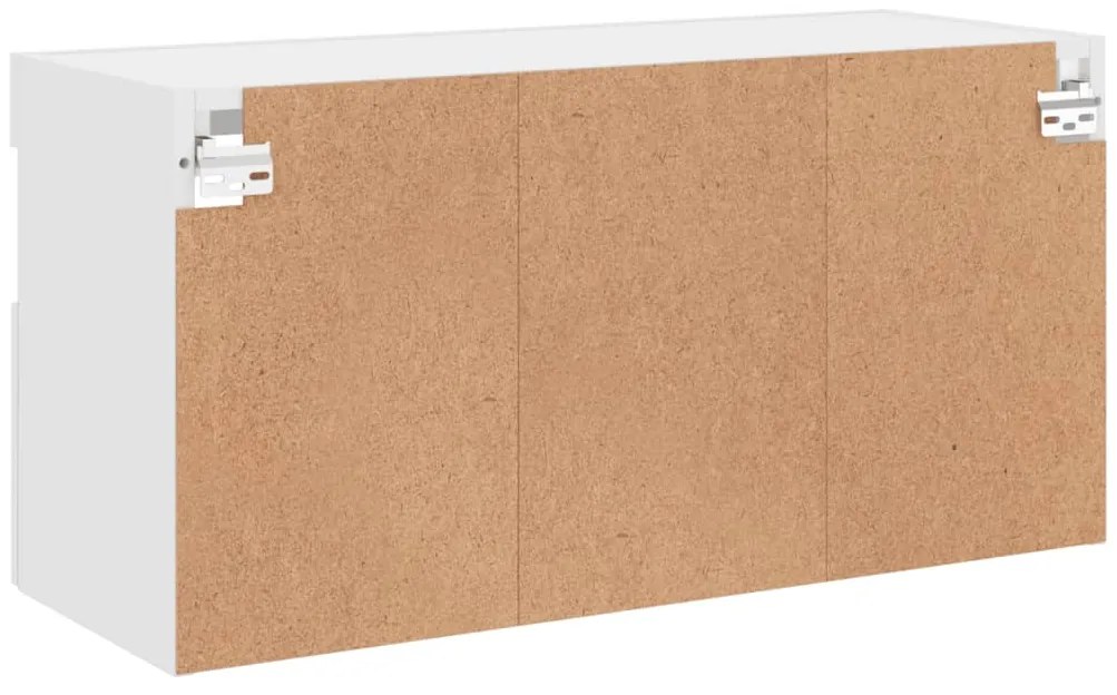 Móvel de parede para TV com luzes LED 80x30x40 cm branco
