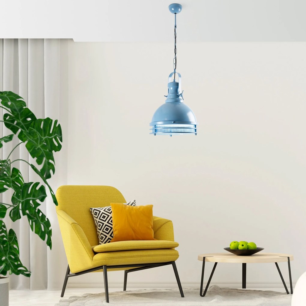 Candeeiro Chandelier Saglam – Azul Claro – Ø30 h:40 cm