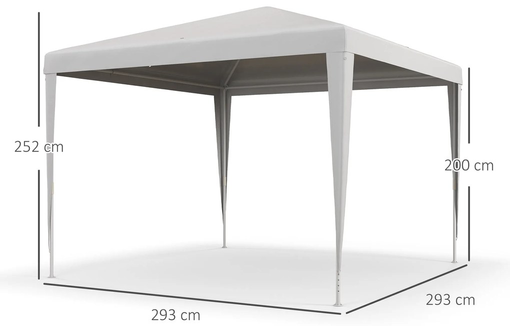 Tenda de Jardim Desmontável 293x293 cm Tenda para Exteriores com 4 Ori
