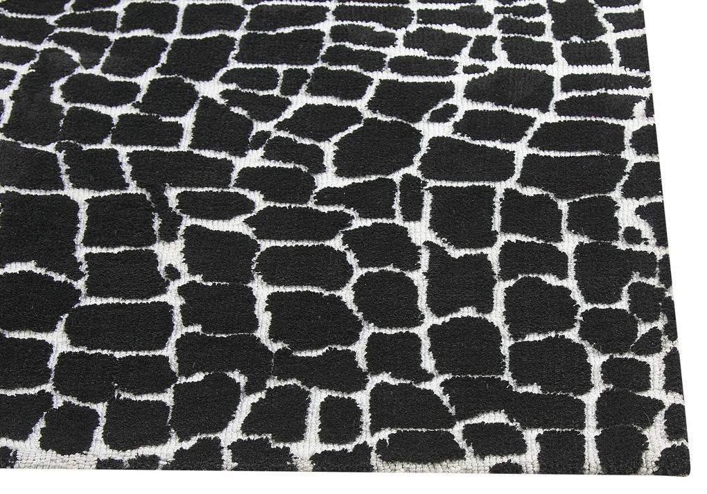 Tapete em tecido preto e branco 300 x 400 cm PUNGE Beliani