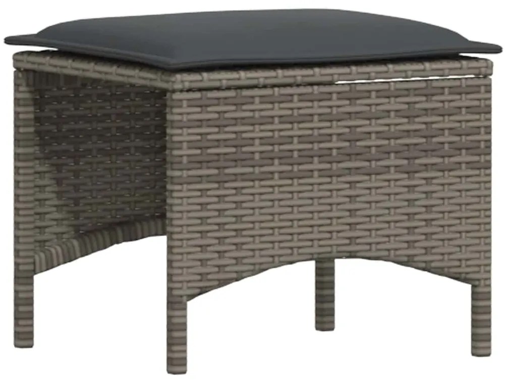 4 pcs conjunto sofás de jardim com almofadões em L vime PE