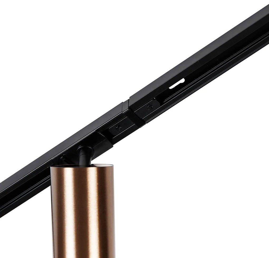 Sistema de iluminação de trilho moderno com 5 focos bronze escuro 1-fase GU10 70mm - Iconic Jeana Luxe