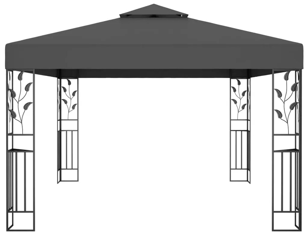 Gazebo com telhado duplo 3x4 m antracite