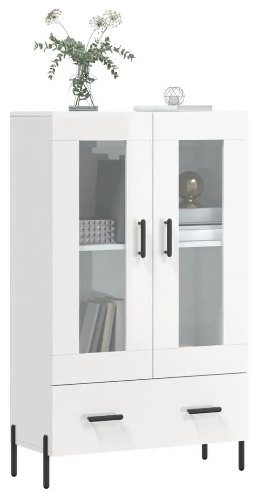 Aparador alto 69,5x31x115 cm derivados madeira branco brilhante