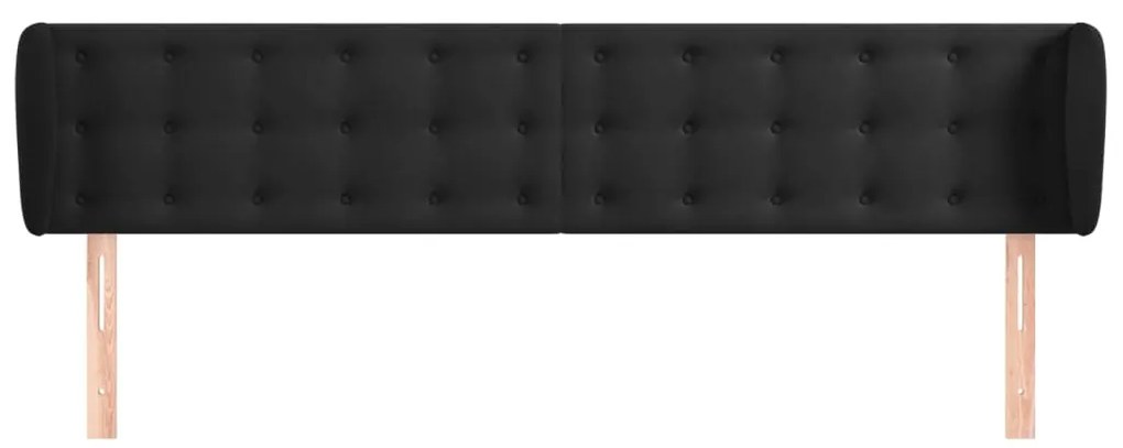 Cabeceira de cama c/ abas veludo 183x23x78/88 cm preto