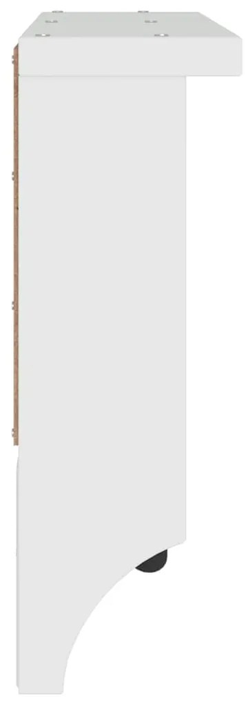 Cabide de parede Branco 87x12x35 cm Pinho de madeira maciça