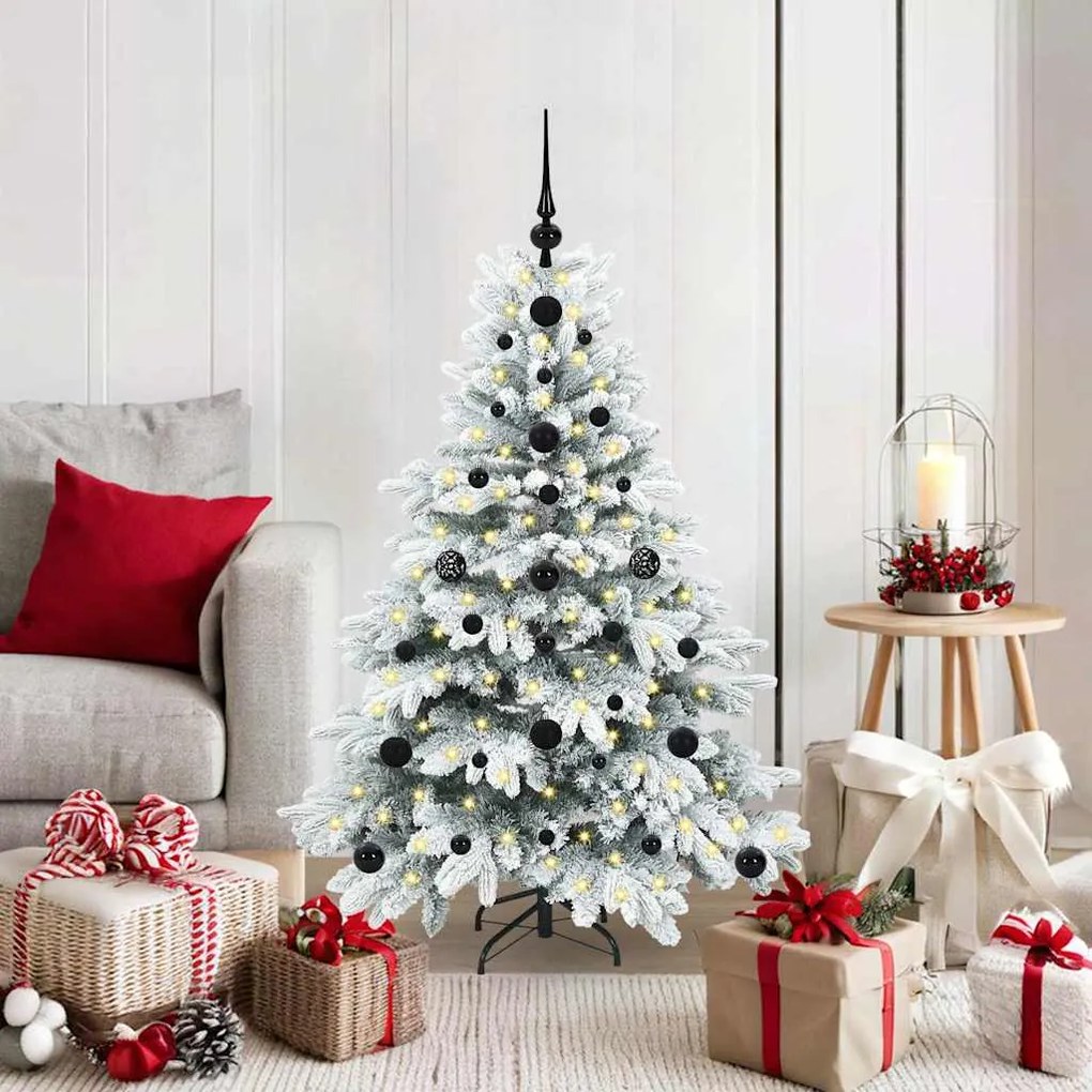 vidaXL Árvore de Natal Artificial com 150 LEDs Branco 120 cm PE e PVC