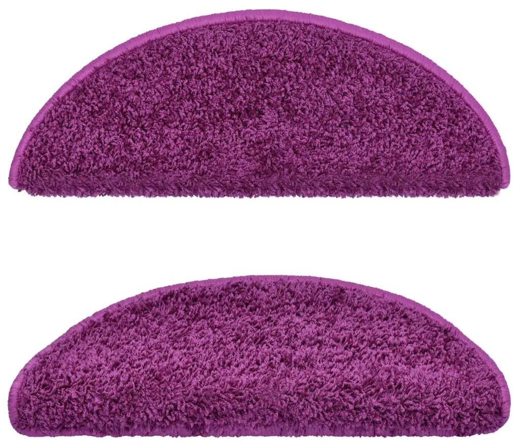 Tapetes de escada 15 pcs 65x21x4 cm violeta