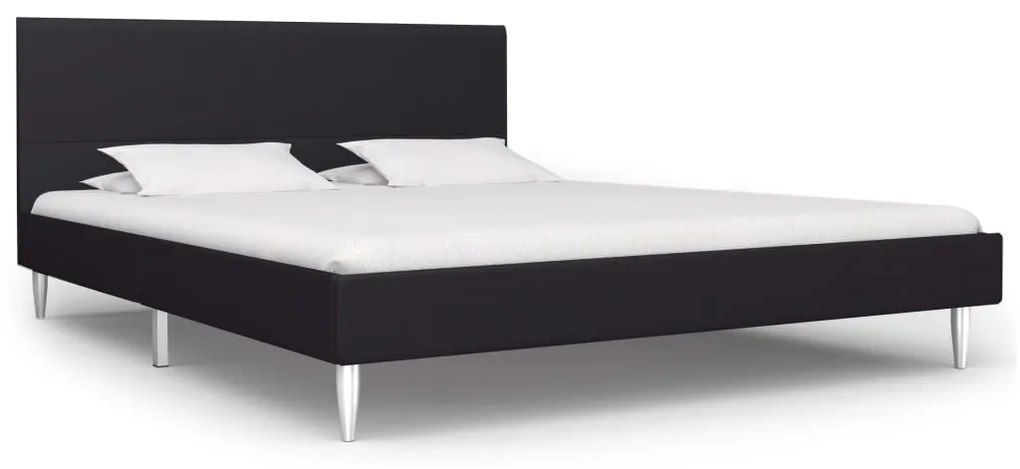 Estrutura de cama sem colchão 135x190 cm tecido preto