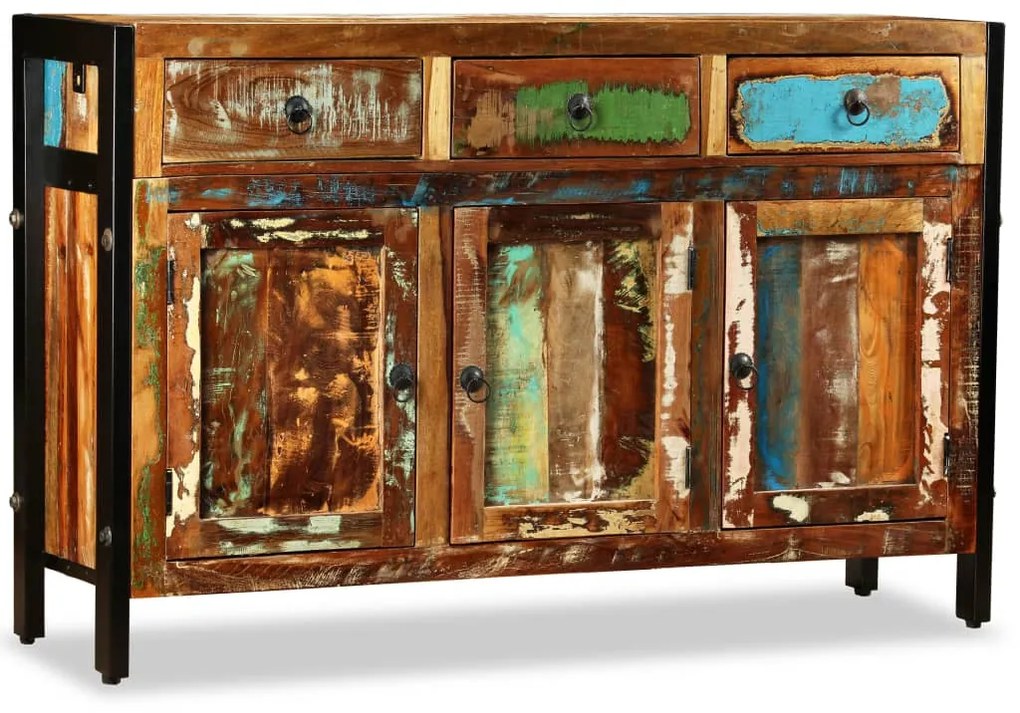 vidaXL Aparador de madeira reciclada maciça 120x35x76 cm