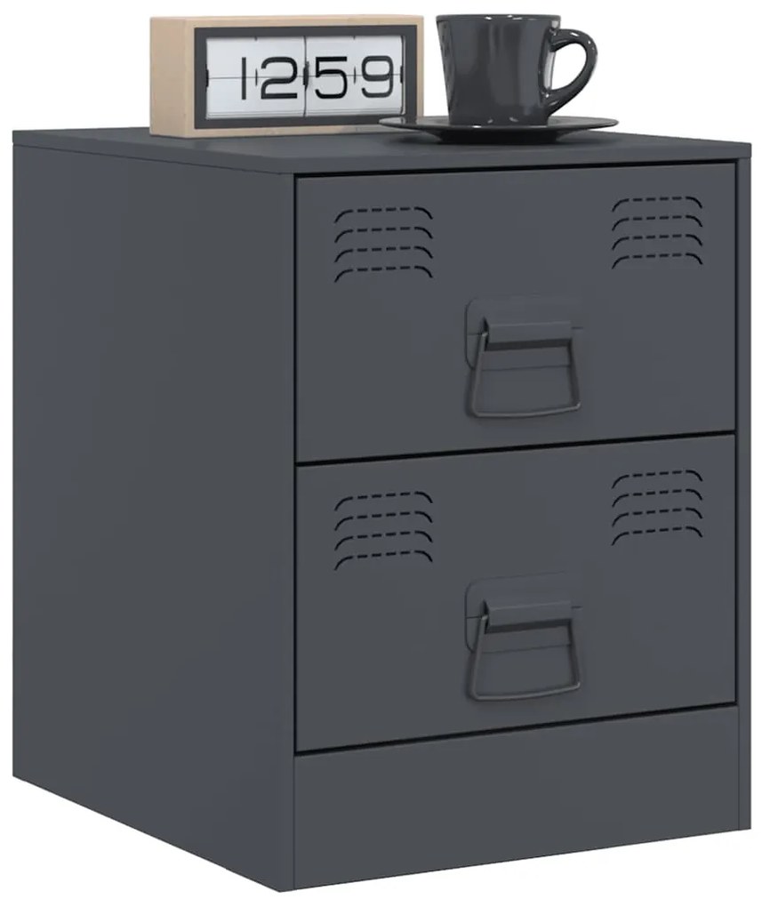 Mesa de cabeceira 34,5x39x44 cm aço antracite