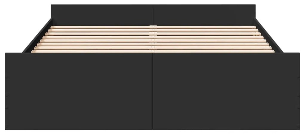 Estrutura de cama c/ gavetas 140x200 cm derivados madeira preto
