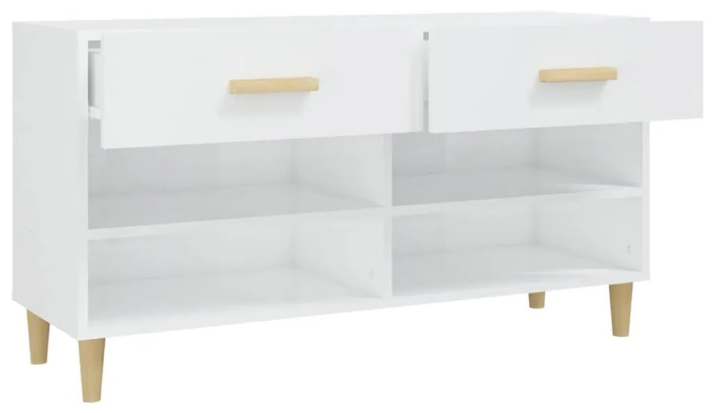Sapateira 102x35x55 cm derivados de madeira branco brilhante