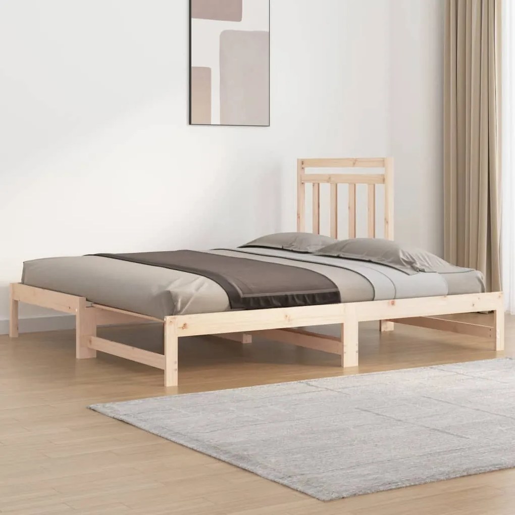 Estrutura sofá-cama de puxar 2x(90x190) cm pinho maciço