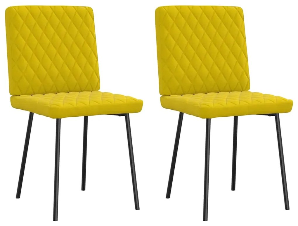 Cadeiras de jantar 2 pcs veludo amarelo