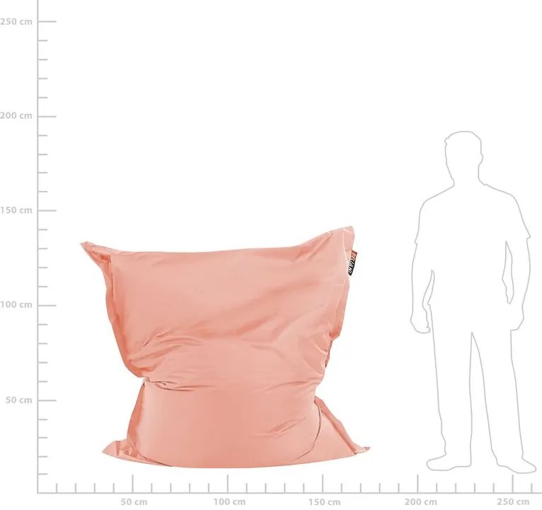 Pufe almofada rosa pêssego 140 x 180 cm FUZZY Beliani