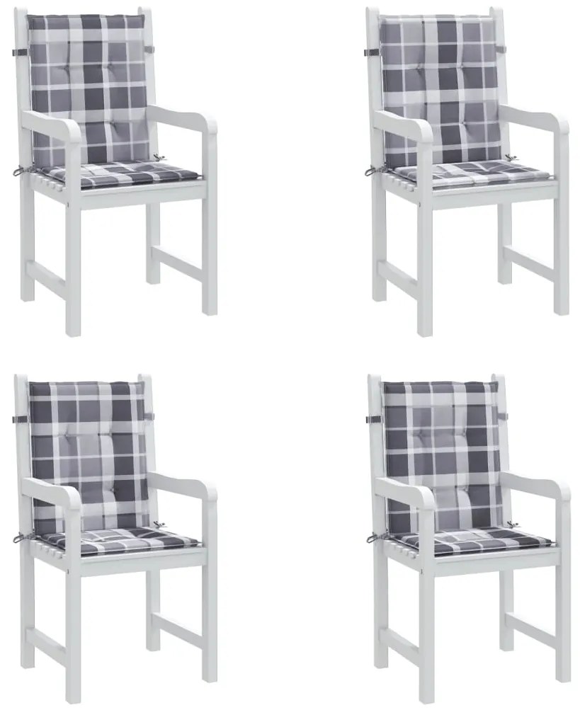Almofadões lombares cadeiras jardim 4pcs oxford xadrez cinza