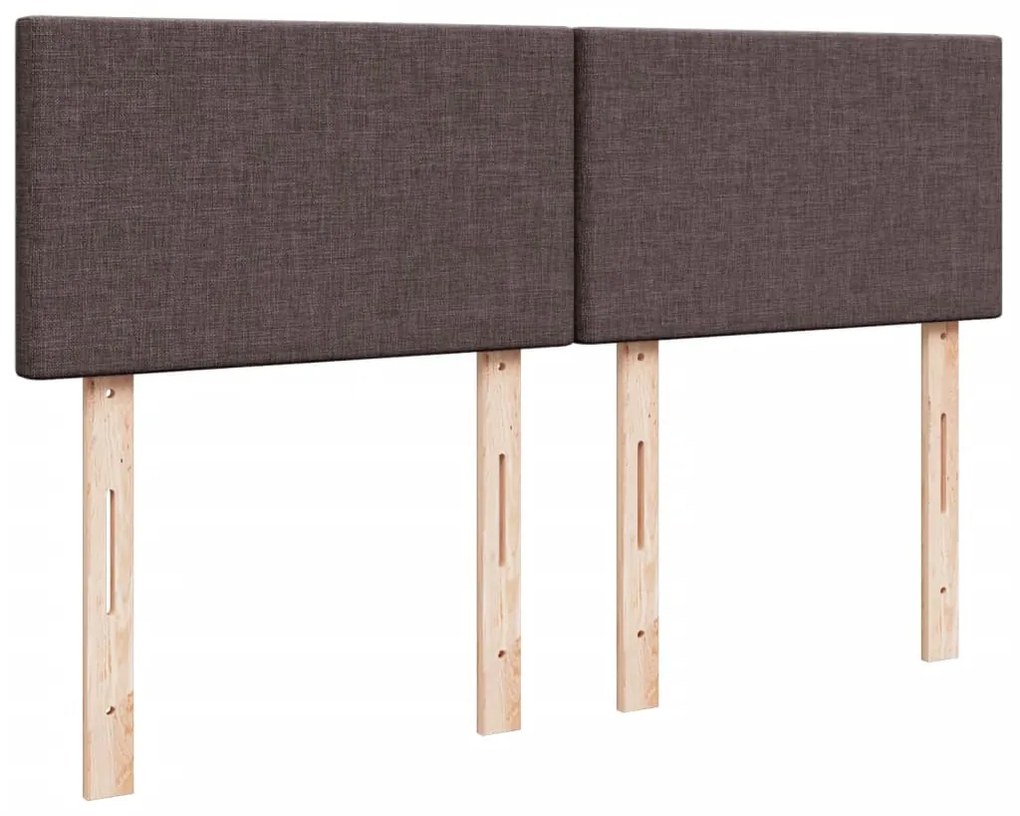 Cama com molas/colchão 140x200 cm tecido castanho-escuro