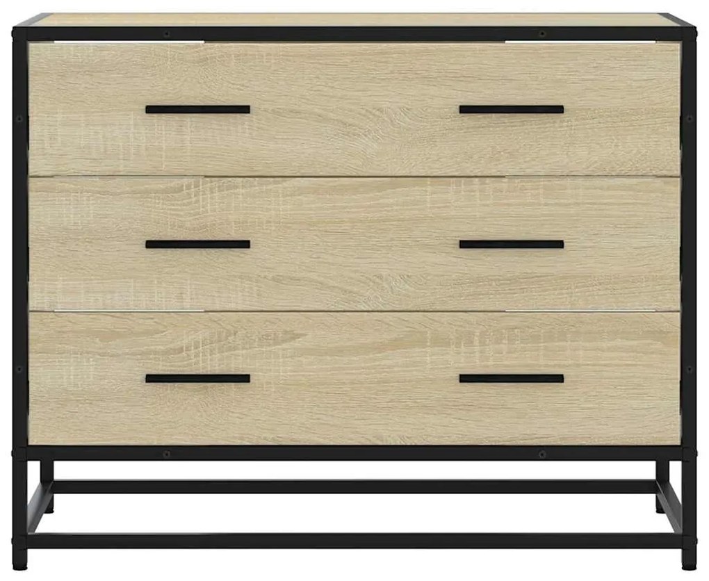 Cómoda com 3 Gavetas - 70x41x56 cm - madeira processada - carvalho son