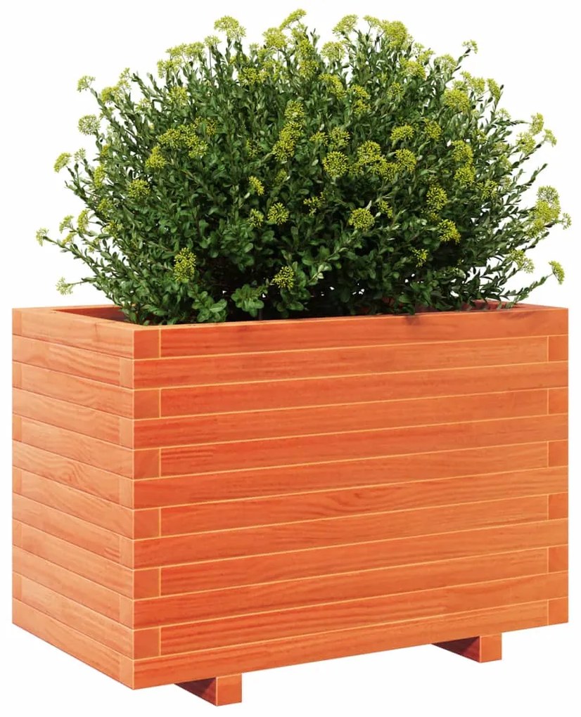 Vaso/floreira de jardim 70x40x49,5 cm pinho maciço castanho mel
