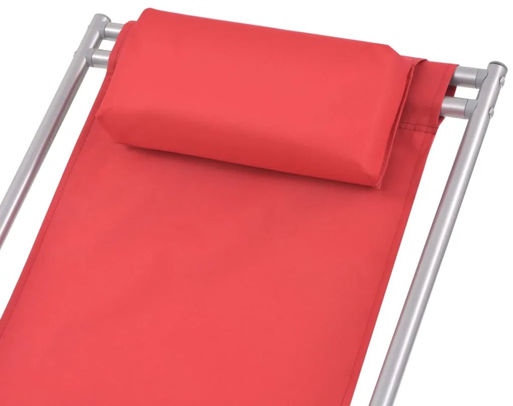 Cadeiras de jardim reclináveis 2 pcs aço vermelho