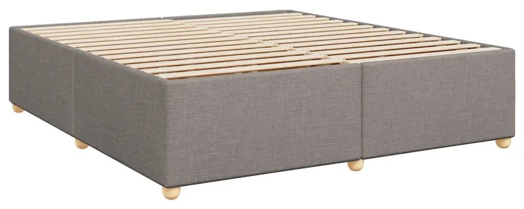 Cama com molas/colchão 200x200 cm tecido castanho-acinzentado