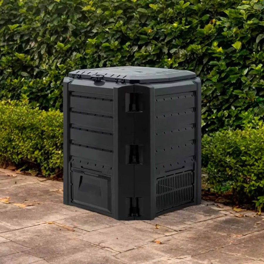 Compostor de 380L 72 x 72 x 83 cm Preto