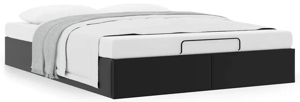 Estrutura de cama otomana sem colchão 140x200 cm preto
