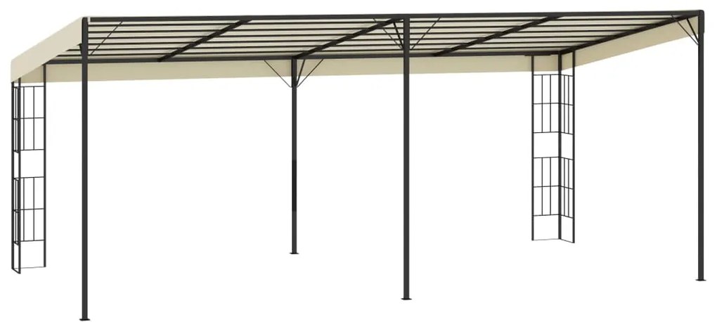 Gazebo de montagem na parede 3x6 m tecido creme