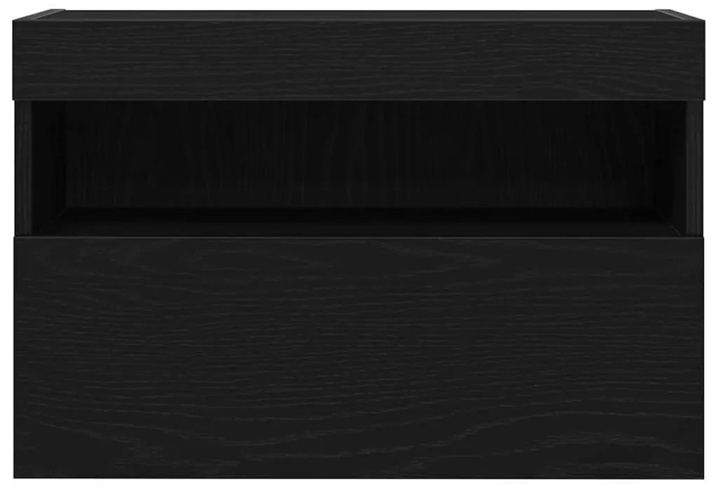 Armários de TV vidaXL com luzes LED 2 pcs Carvalho Preto 60x30x40 cm
