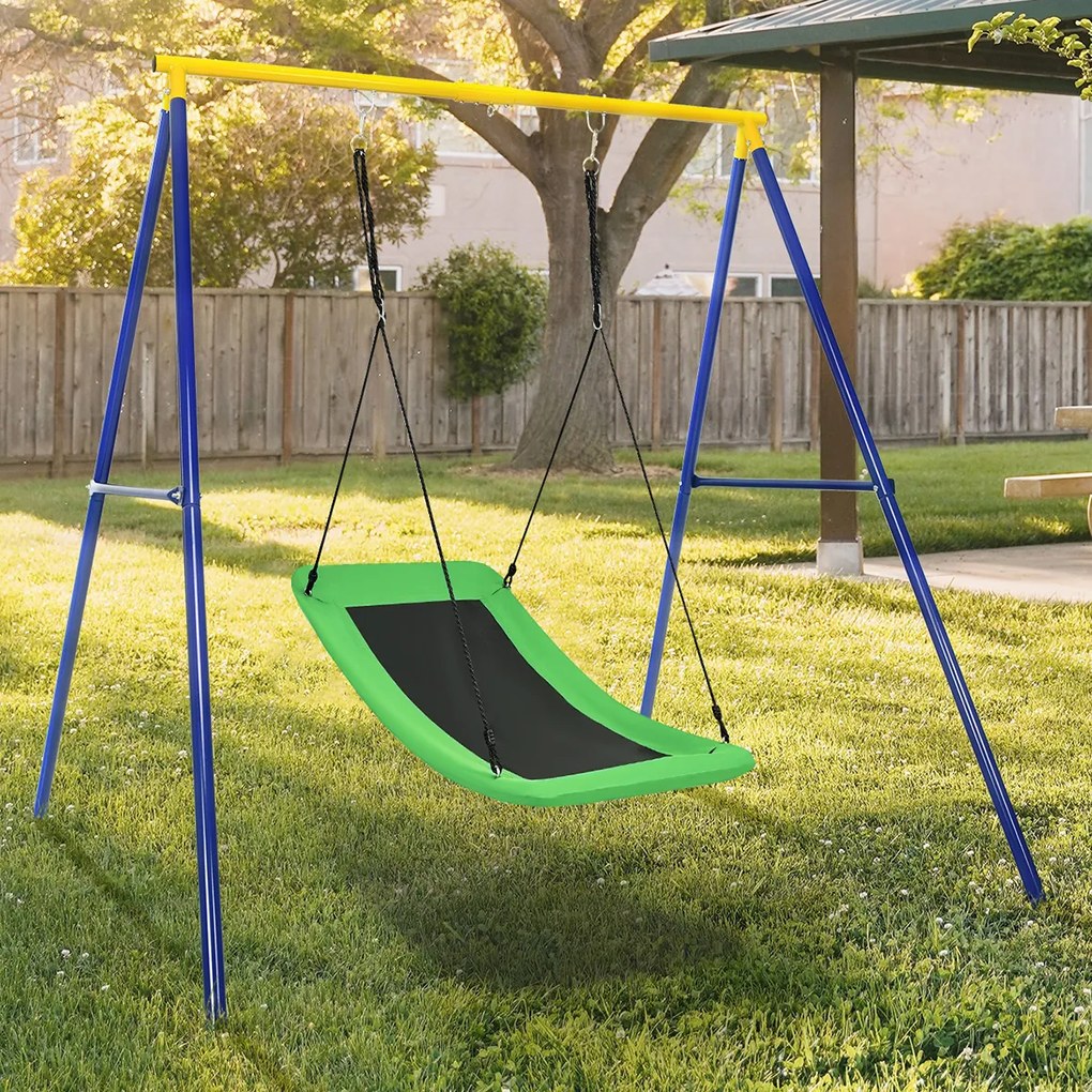 Baloiço de Árvore para Crianças Baloiço Exterior em tecido PP Oxford com Cordas Ajustáveis para Jardim 155 x 83 cm Verde