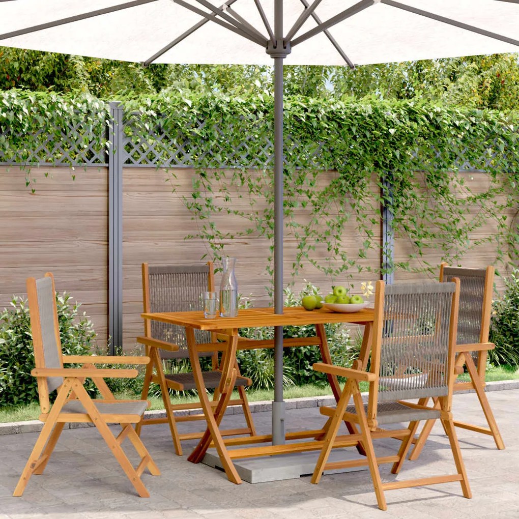 vidaXL Cadeiras jardim reclináveis 4pcs madeira de acácia maciça cinza