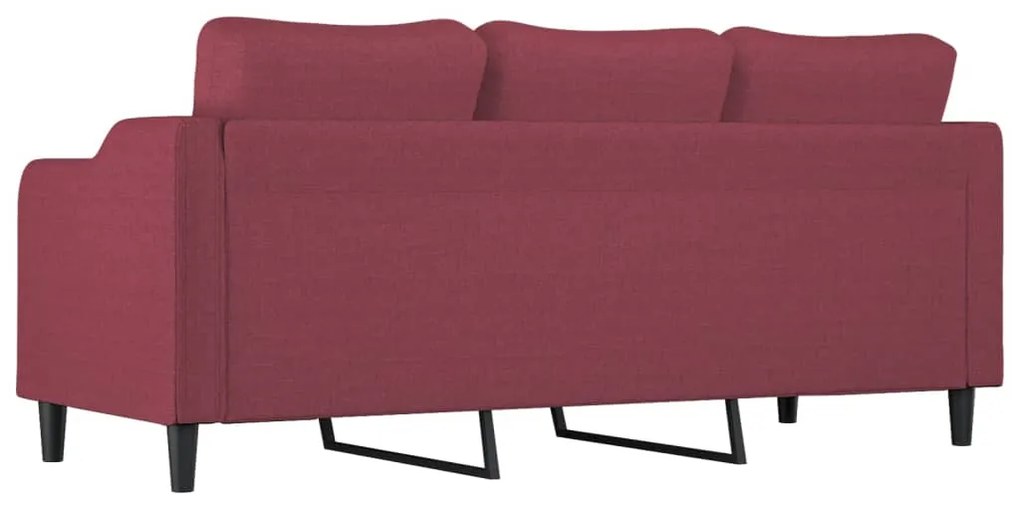 Sofá de 3 lugares tecido 180 cm vermelho tinto