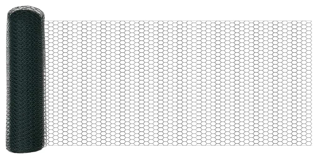 Cerca Hexagonal Verde 0.4x25 m de Aço da vidaXL